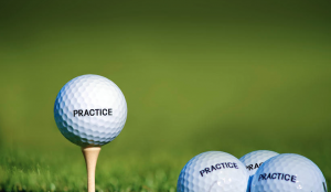 A Close-up view of golf balls